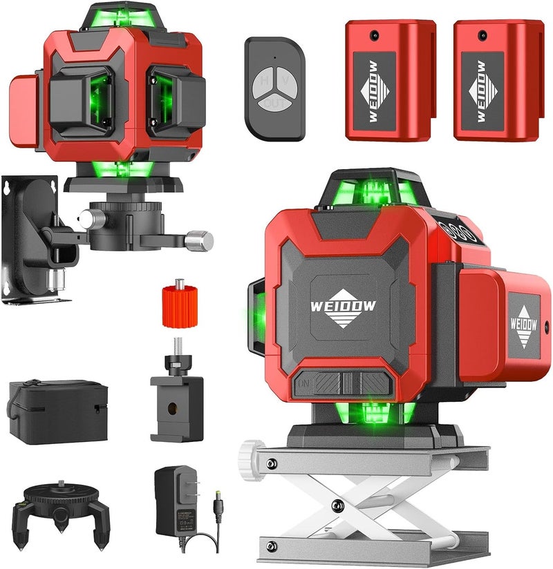 WEIDDW Laser Level, 4D 16 Lines Laser Level 4x360 Self Leveling Tool for Construction and Picture Handing Green Cross Line Vertical and Horizontal Line leveler Tool（1＜mw） - Image 1